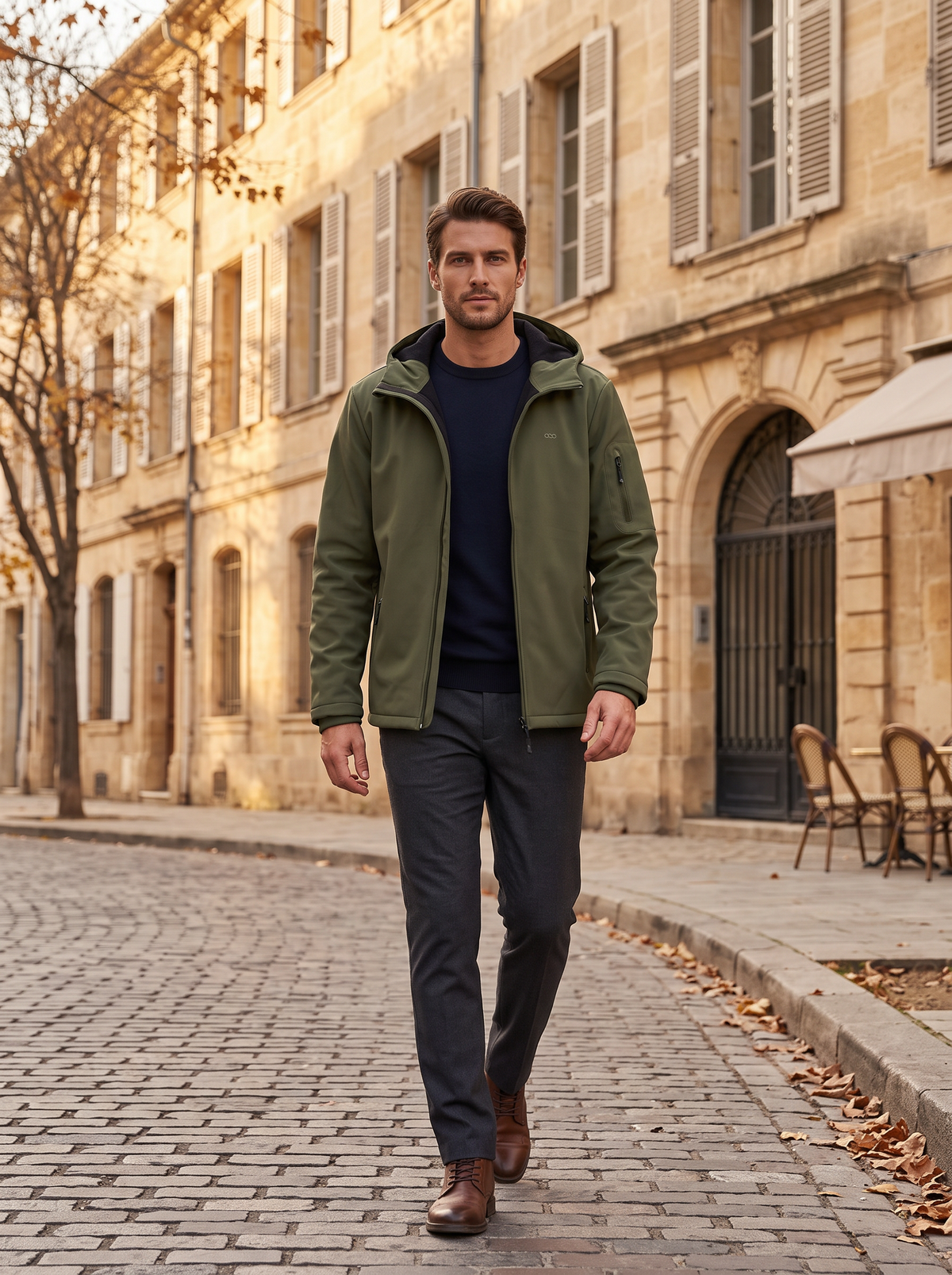 Chaqueta técnica Leandro para Hombre – Suave, Forro polar interior y Con capucha