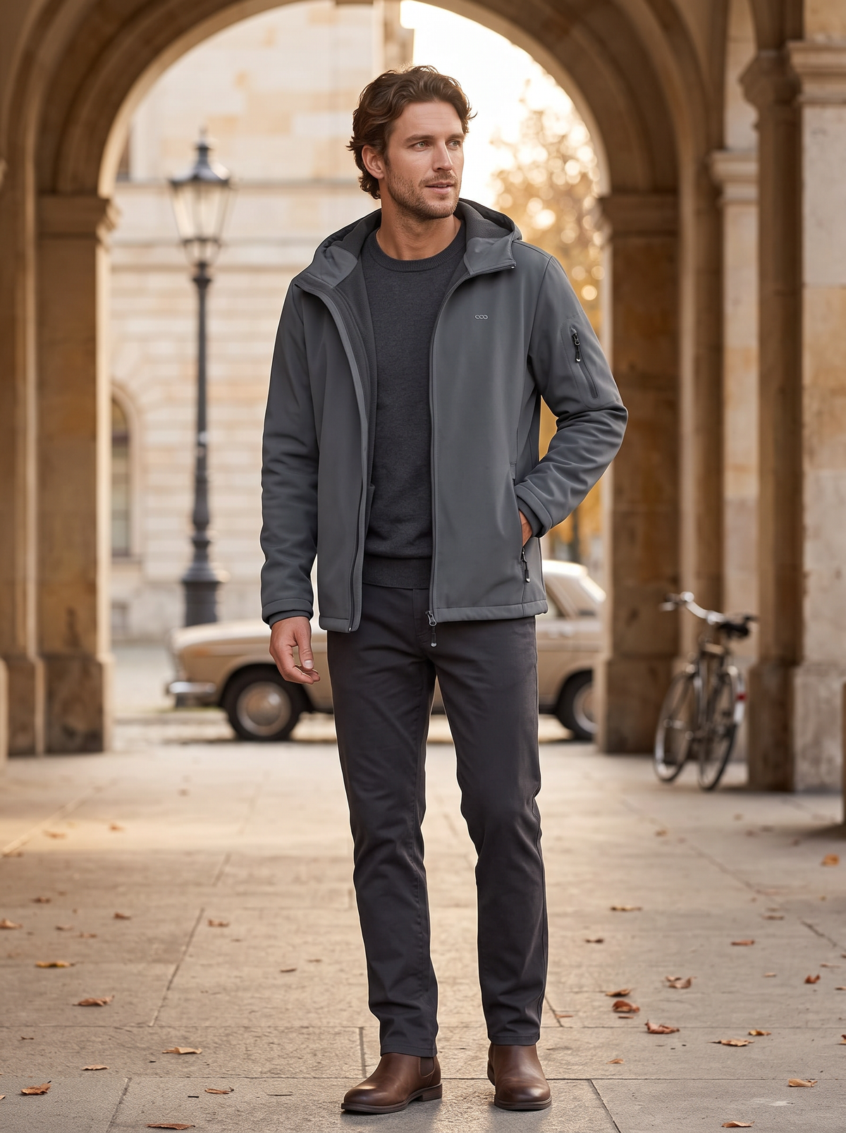 Chaqueta técnica Rodrigo para Hombre – Suave, Con capucha y Puños acanalados