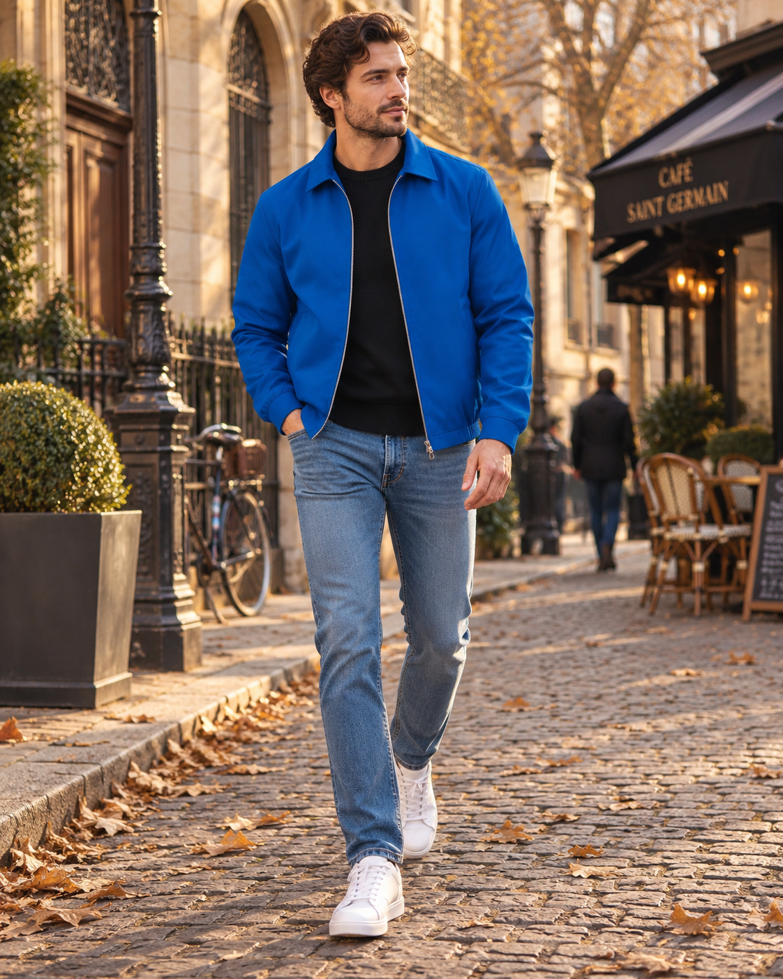 Chaqueta Leandro para Hombre – Cuello solapa, Cierre de cremallera y Cremallera completa