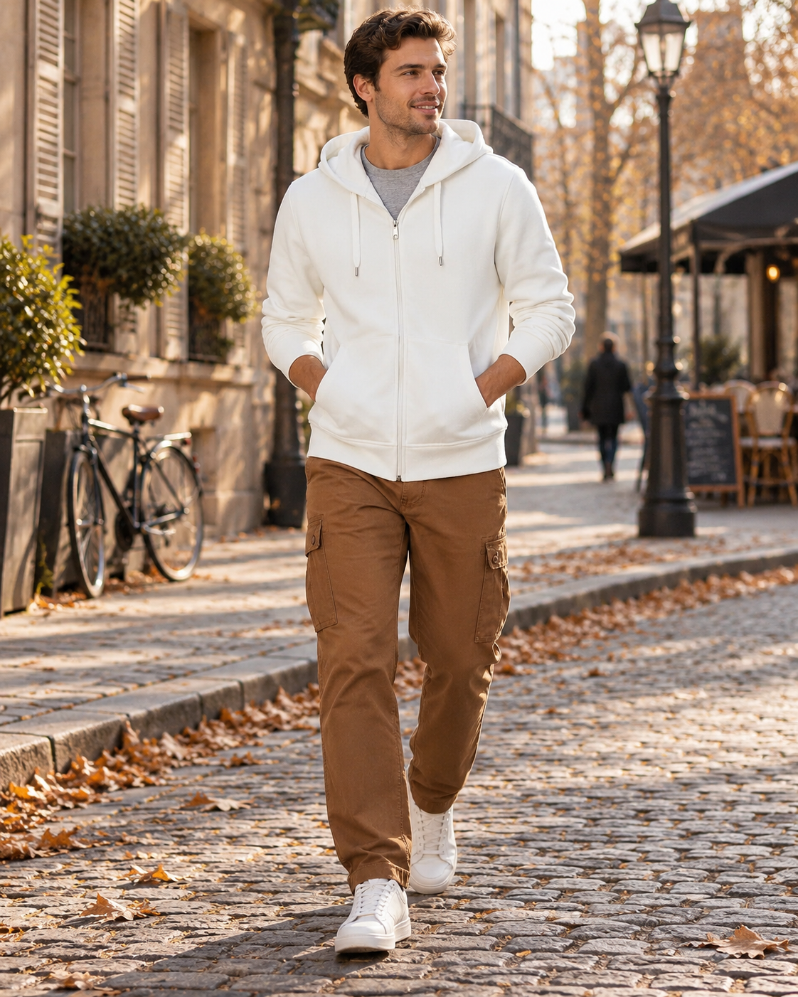 Sudadera con capucha Daniel para Hombre – Cremallera completa, Capucha con cordón y Corte regular
