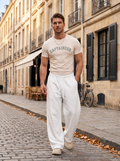 Pantalón de chándal Jacinto para Hombre – Pierna ancha, Cintura con cordón y Bolsillos laterales