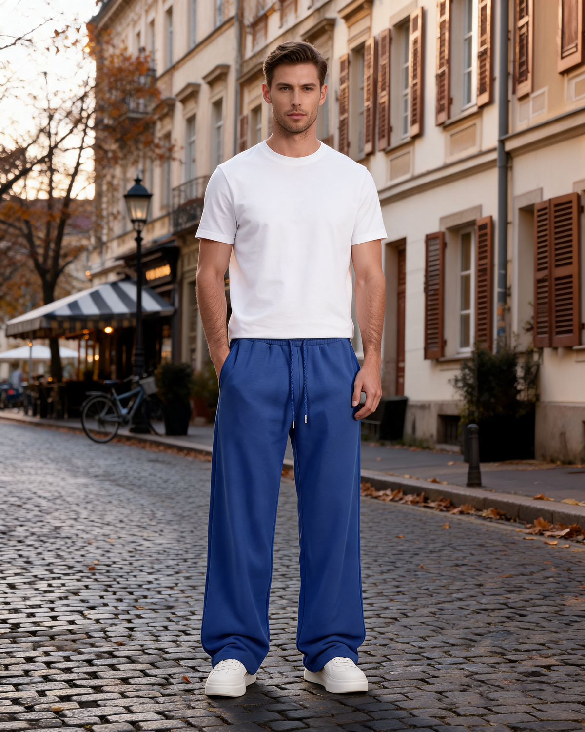 Pantalón de chándal Bruno para Hombre – Pierna ancha, Cintura con cordón y Bolsillos laterales