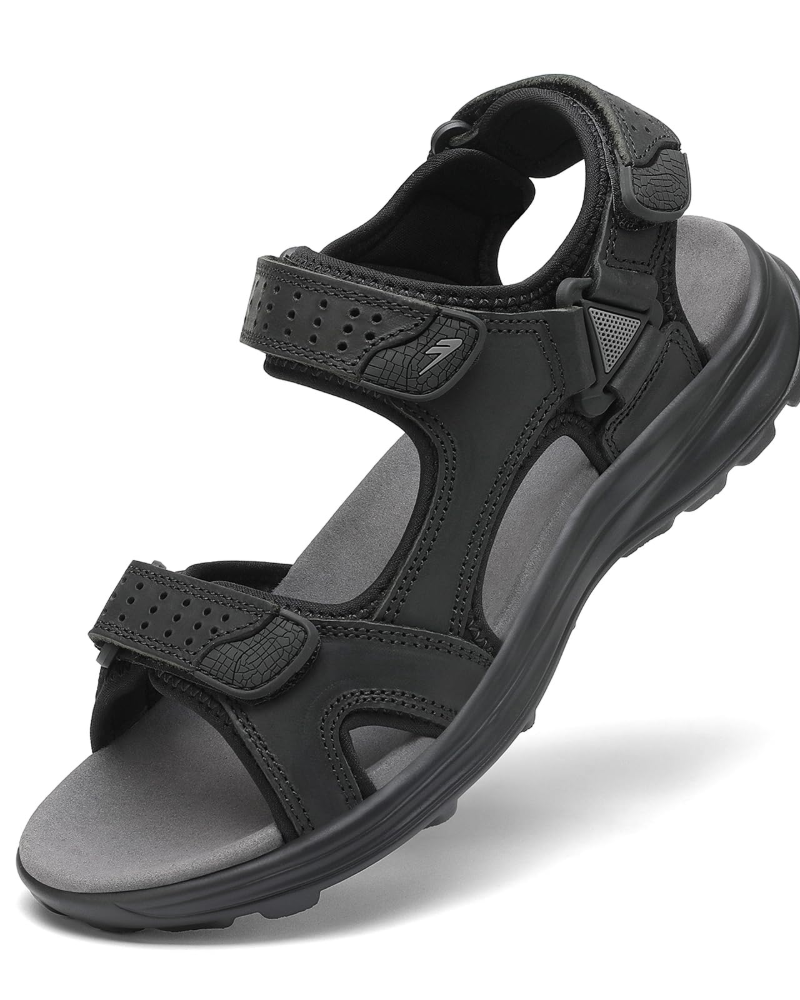 Carter Sandalias Trekking Hombre – Cuero, Tiras Ajustables y Suela PU Ligera