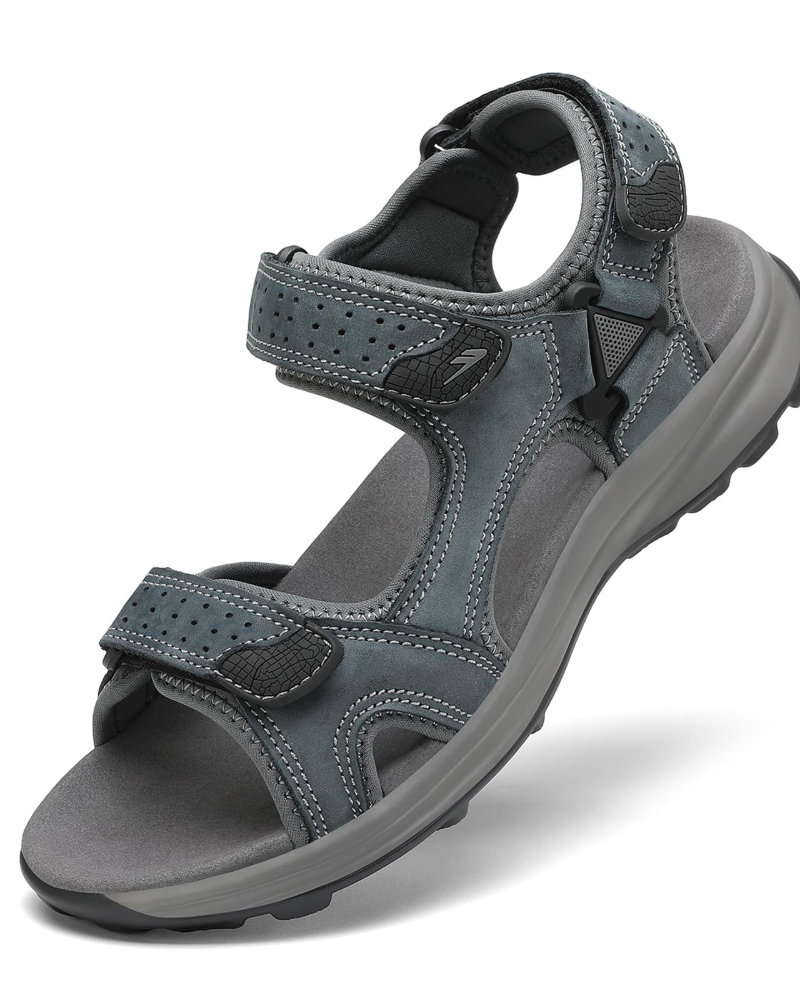 Carter Sandalias Trekking Hombre – Cuero, Tiras Ajustables y Suela PU Ligera