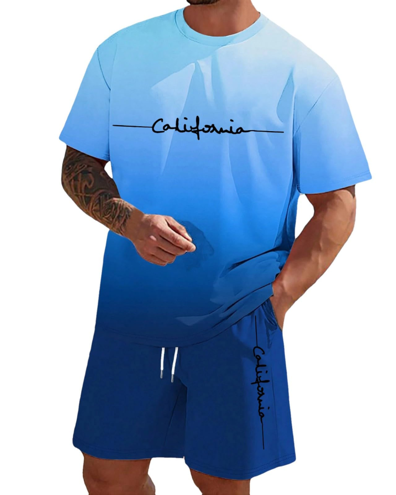 Derek Conjunto Lounge Hombre – Camiseta Manga Corta, Shorts con Cordón y Bolsillos