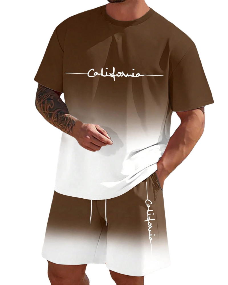 Derek Conjunto Lounge Hombre – Camiseta Manga Corta, Shorts con Cordón y Bolsillos