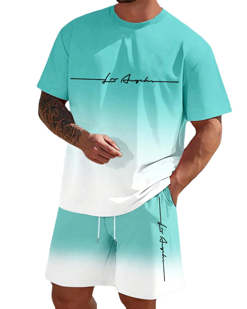 Derek Conjunto Lounge Hombre – Camiseta Manga Corta, Shorts con Cordón y Bolsillos