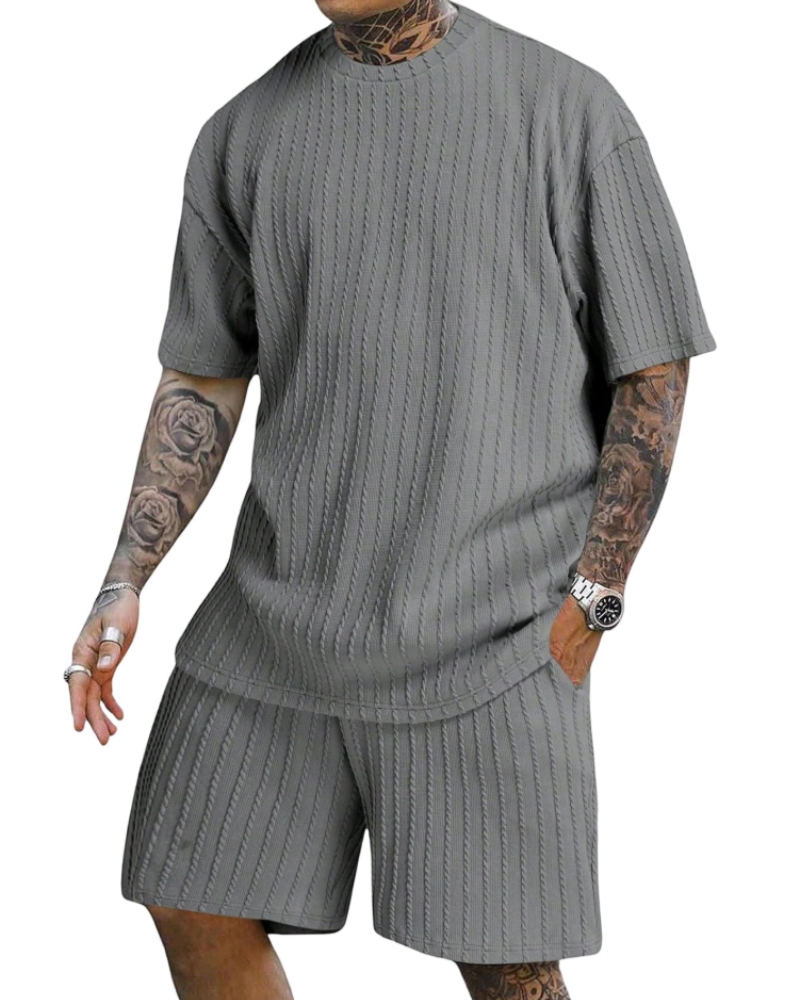 Calvin Conjunto Verano Hombre – Camiseta Manga Corta, Shorts con Cordón y Bolsillos