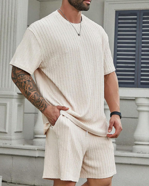 Calvin Men's Summer Set – Short-Sleeve T-Shirt, Drawstring Shorts with Pockets