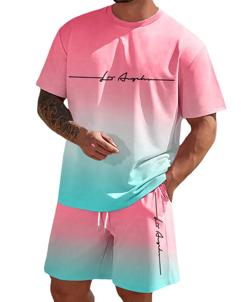 Derek Conjunto Lounge Hombre – Camiseta Manga Corta, Shorts con Cordón y Bolsillos