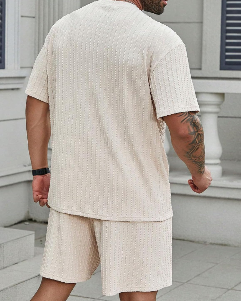 Calvin Conjunto Verano Hombre – Camiseta Manga Corta, Shorts con Cordón y Bolsillos