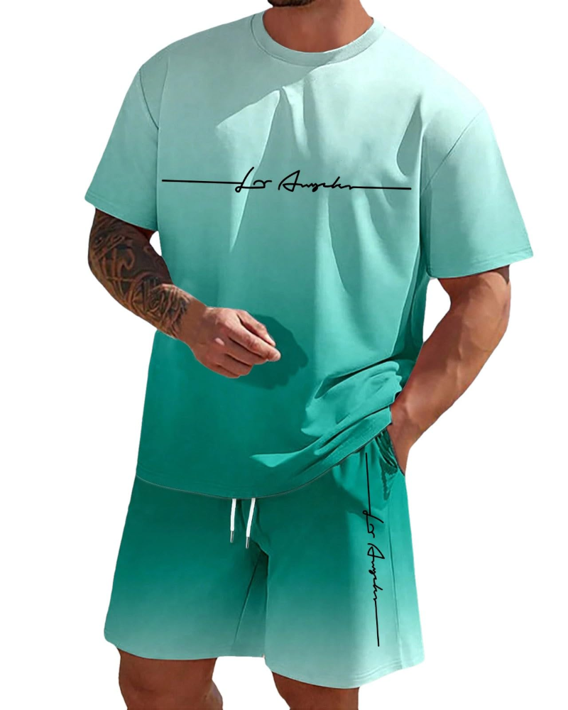 Derek Conjunto Lounge Hombre – Camiseta Manga Corta, Shorts con Cordón y Bolsillos