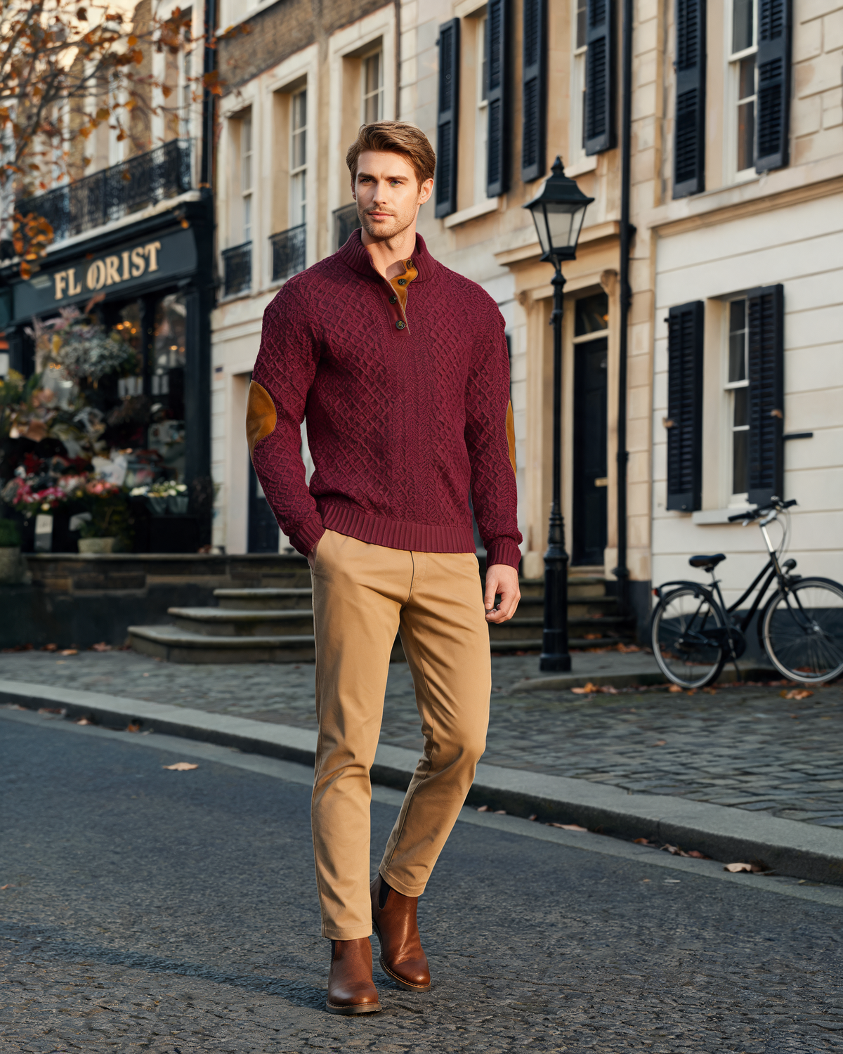 Sudadera con capucha Marcos para Hombre – Media cremallera, Mangas largas y Puños acanalados