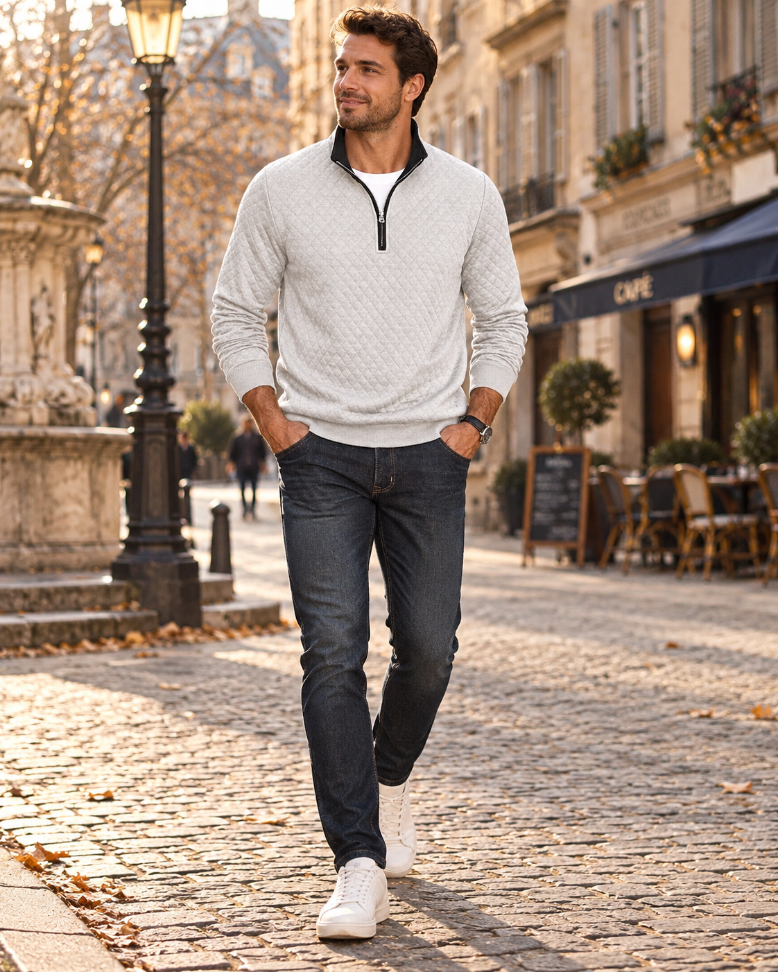 Jersey Hugo para Hombre – Media cremallera, Cuello alto y Mangas largas