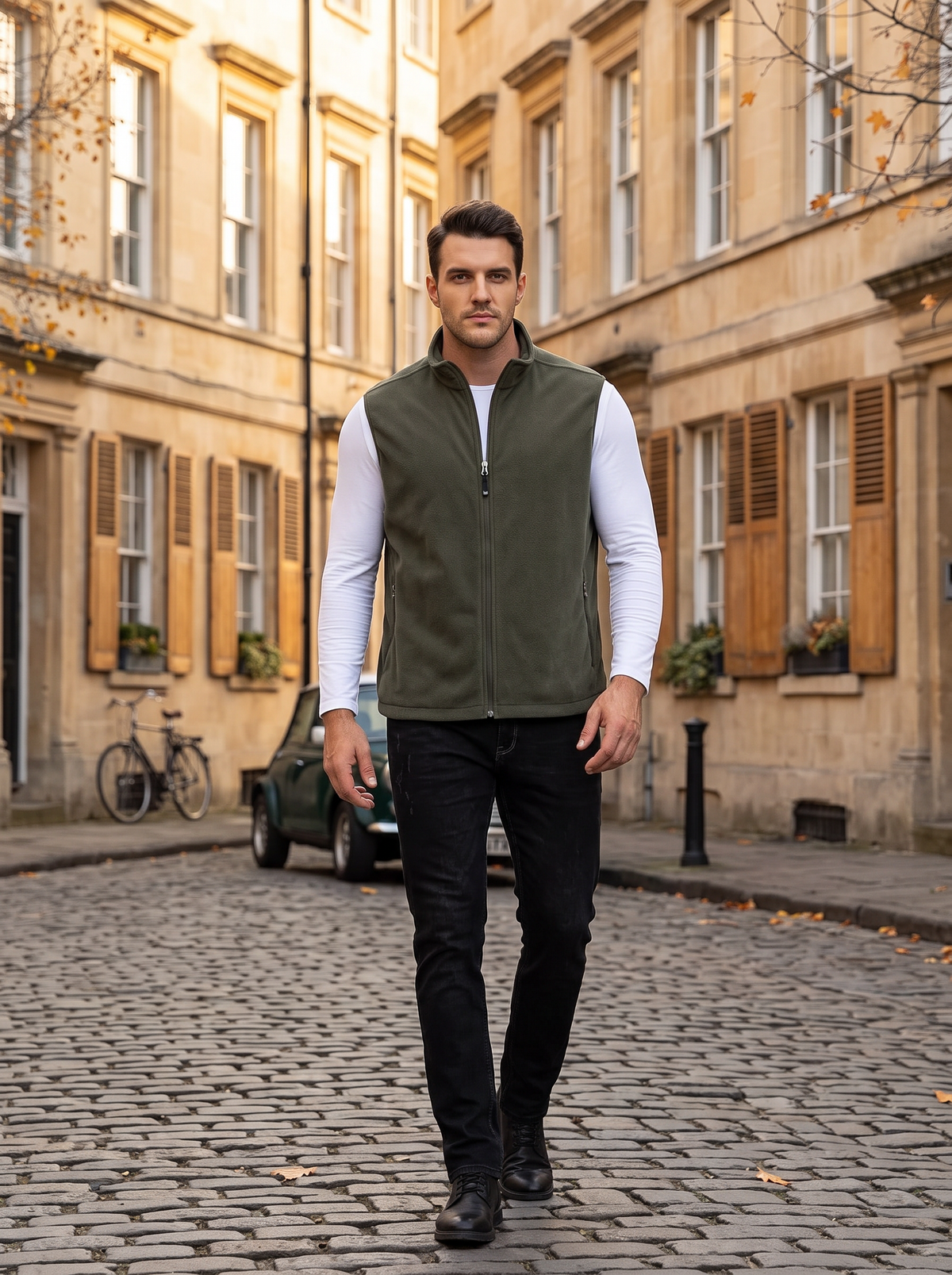Chaleco Mateo para Hombre – Cremallera completa, Cuello mao y Bolsillos prácticos