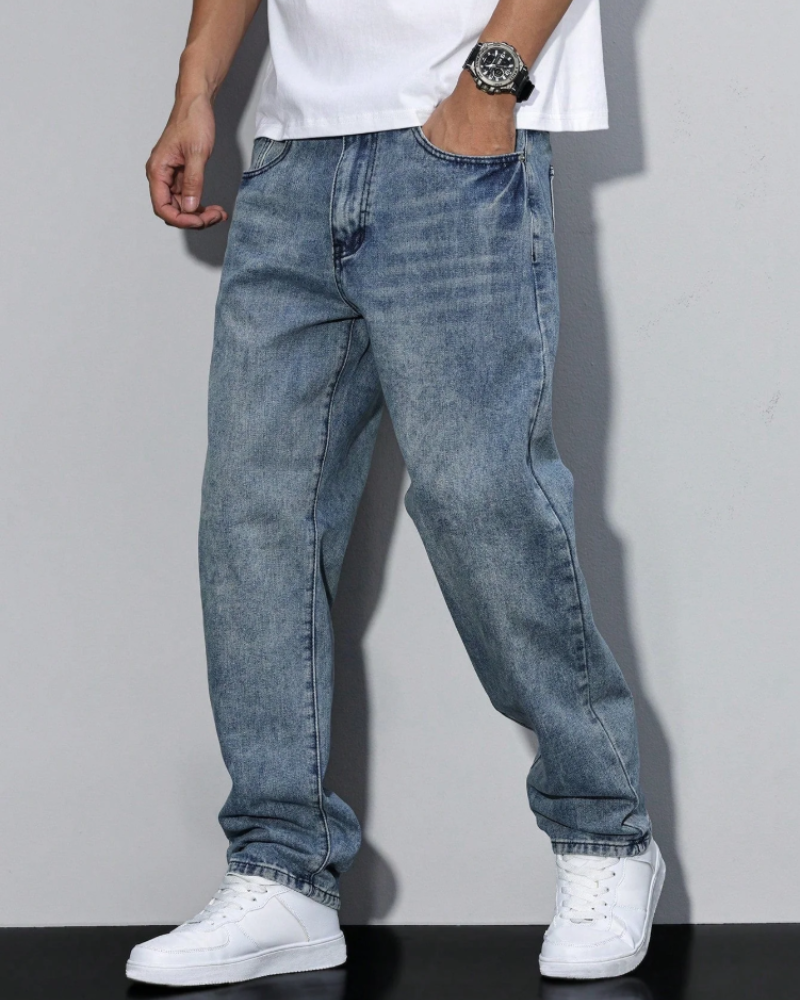 Dawson Vaqueros Baggy Hombre – Corte Holgado, Denim Clásico y Estilo Streetwear