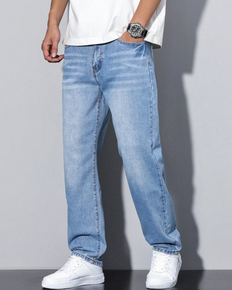 Dawson Vaqueros Baggy Hombre – Corte Holgado, Denim Clásico y Estilo Streetwear