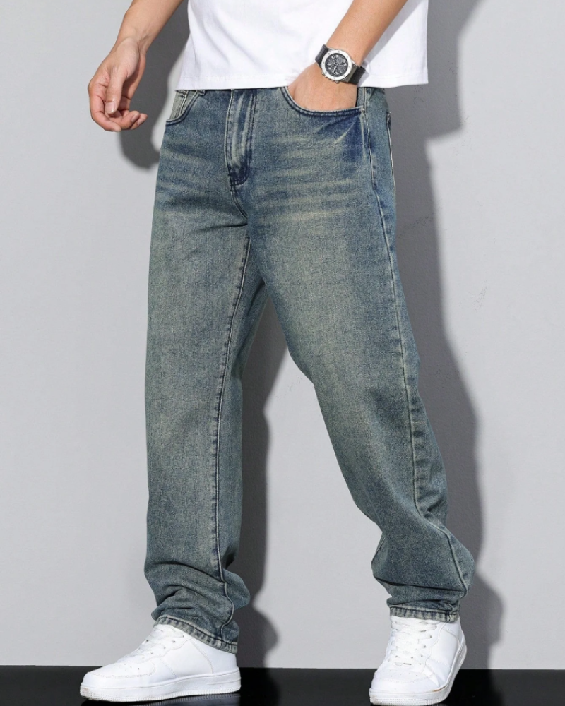 Dawson Vaqueros Baggy Hombre – Corte Holgado, Denim Clásico y Estilo Streetwear