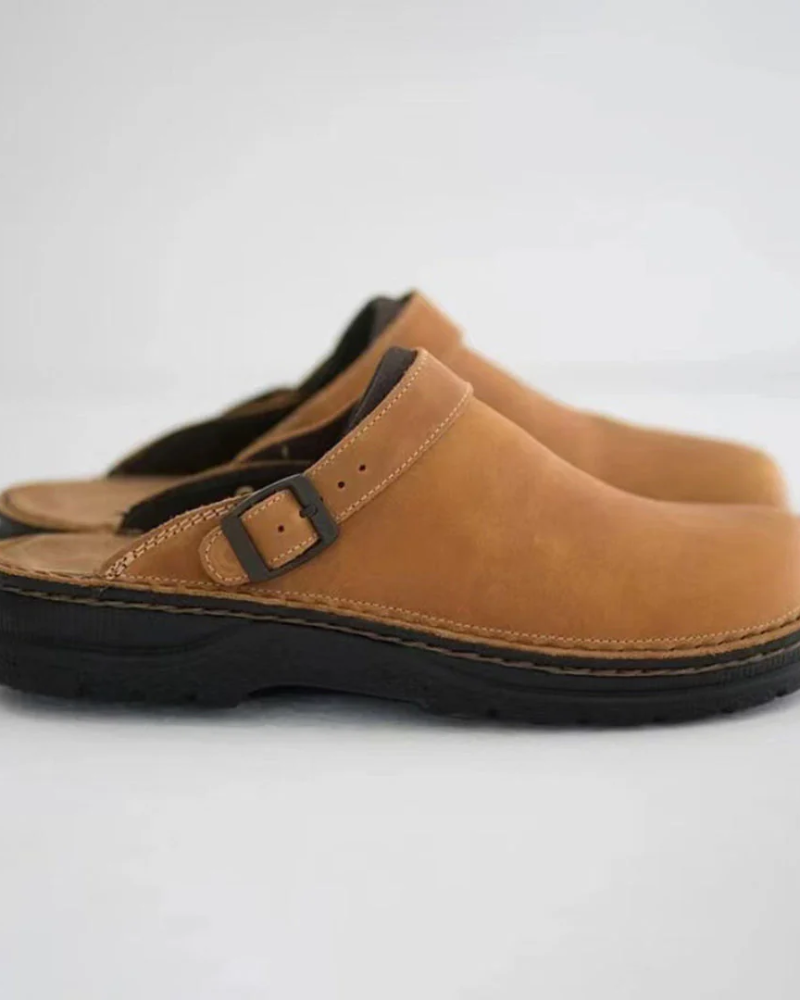 Sterling Sandalias de Cuero Hombre – Diseño Slip-On, Suela Antideslizante y Cómodas