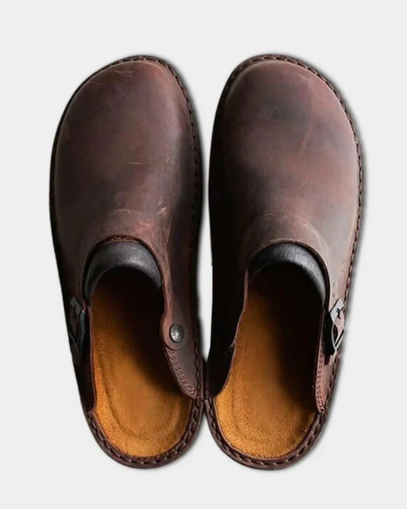 Sterling Sandalias de Cuero Hombre – Diseño Slip-On, Suela Antideslizante y Cómodas