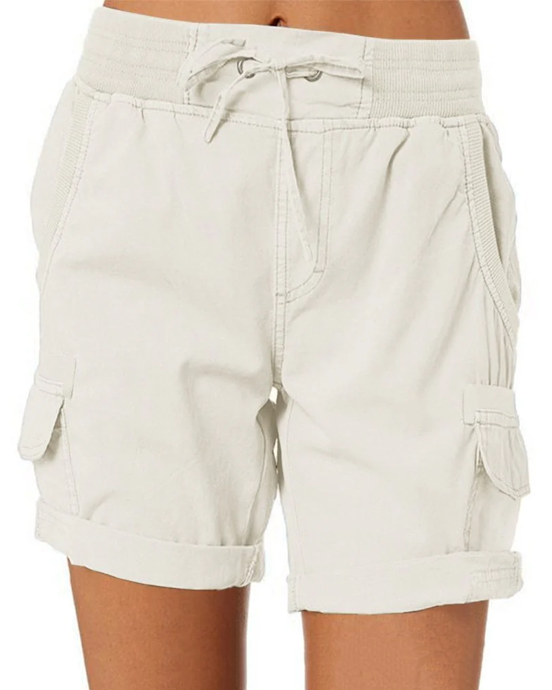 Reese Shorts Cargo Mujer – Cintura Elástica, Bolsillos Prácticos y Corte Relajado
