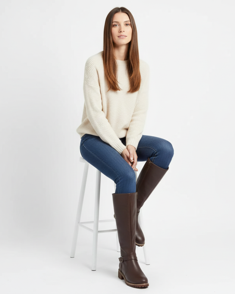 Nyla Bottines en cuir pour femme – Bottines élégantes confortables casual chic