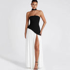 Victoria Robe de Soirée pour Femme – Robe Bustier Élégante avec Fente