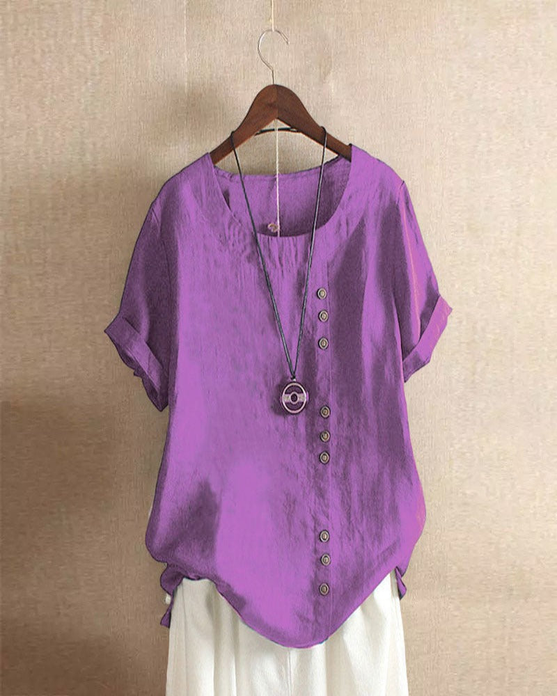 Blusa Blanca para Mujer – Cierre de botones, Sofisticado y Suave