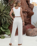 Elisa Pantalón Mujer – Verano Ligero, Cintura Ajustable y 4 Bolsillos