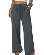 Willow Pantalón Palazzo Mujer – Pierna Ancha con Cintura Elástica y Cordón