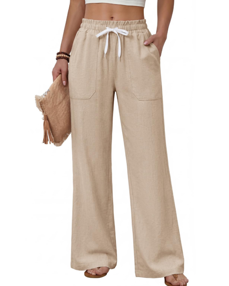 Elisa Pantalón Mujer – Verano Ligero, Cintura Ajustable y 4 Bolsillos