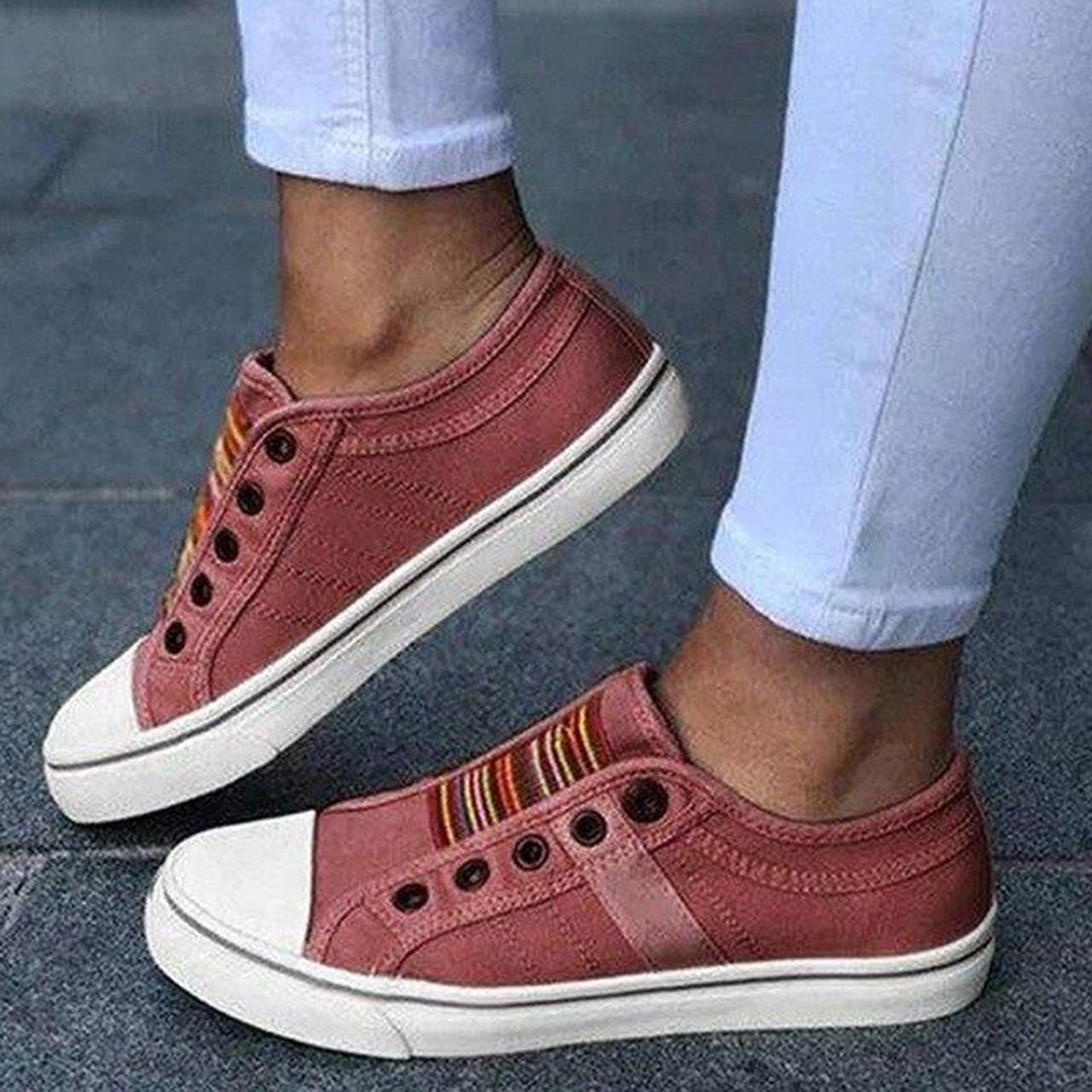 Nerissa baskets slip-on pour femme – sneakers rayées colorées décontractées chic