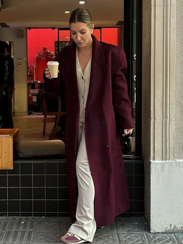 Abrigo de lana Marina para Mujer – Elegante, Con aislamiento térmico y Cálido