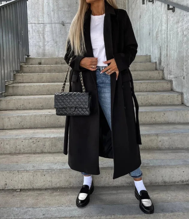 Abrigo de lana Irene para Mujer – Estilo elegante, Con aislamiento térmico y Cálido