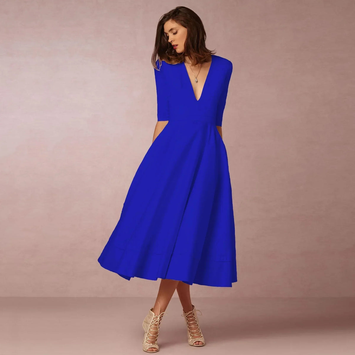 Vestido midi Valentina para Mujer – Corte elegante, Cómodo y Cálido