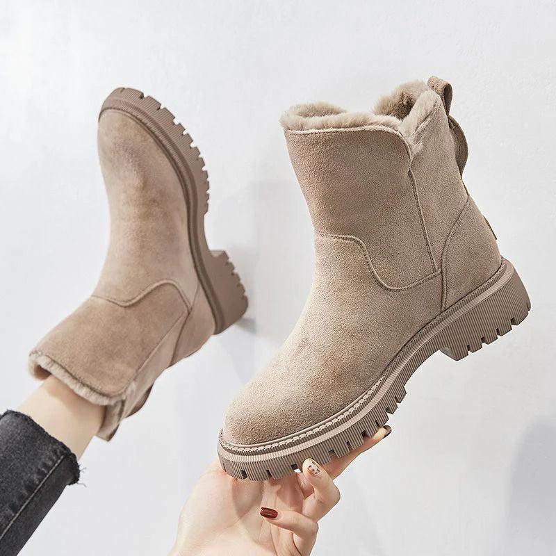 Botas de invierno Blanca para Mujer – Cálido, Diseño atemporal y Afelpado