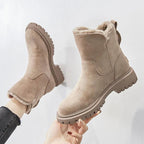 Botas de invierno Blanca para Mujer – Cálido, Diseño atemporal y Afelpado