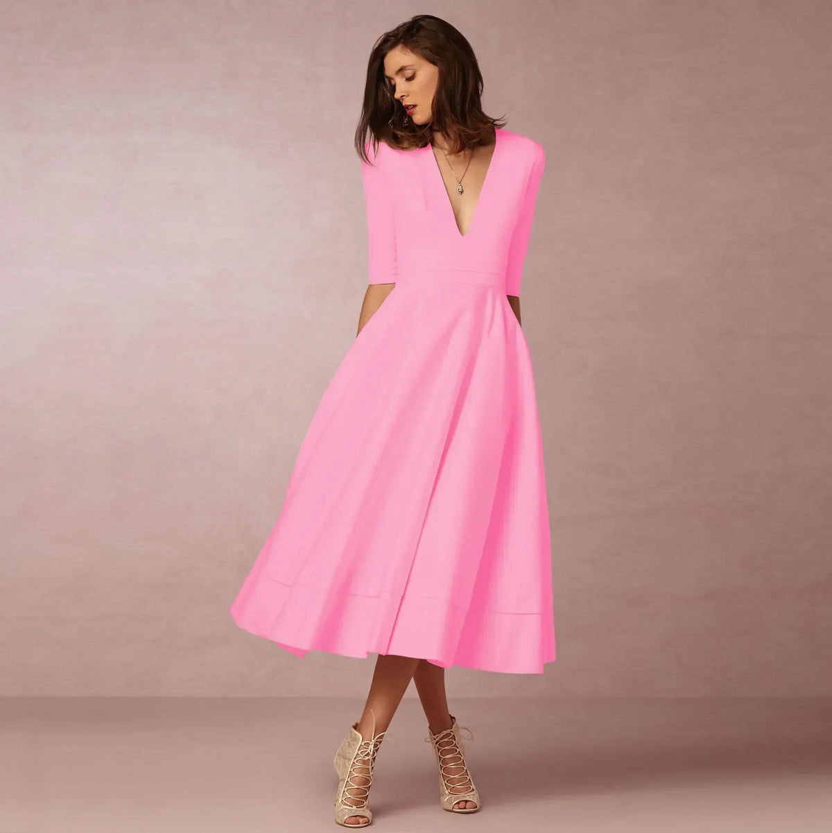 Vestido midi Valentina para Mujer – Corte elegante, Cómodo y Cálido
