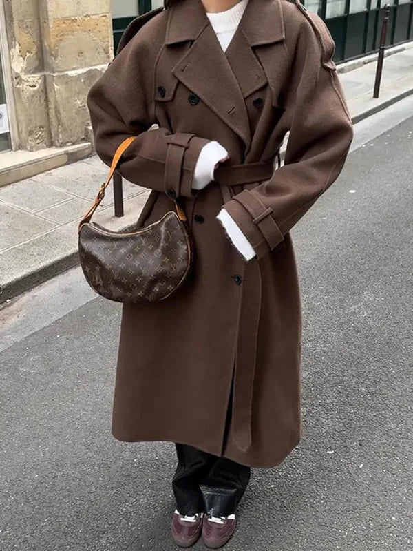 Abrigo de lana Marina para Mujer – Elegante, Con aislamiento térmico y Cálido