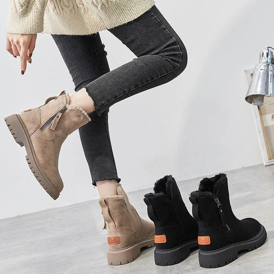 Botas de invierno Blanca para Mujer – Cálido, Diseño atemporal y Afelpado
