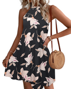 Bianca Robe Mini Halter Femme – Dos Nu, Poches et Coupe Ligne A
