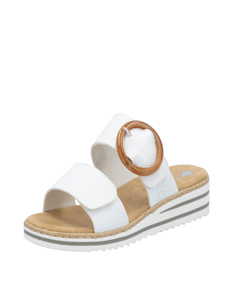 Claire Zuecos de Cuña para Mujer – Mules Slip-On de Piel Sintética con Plantilla Acolchada