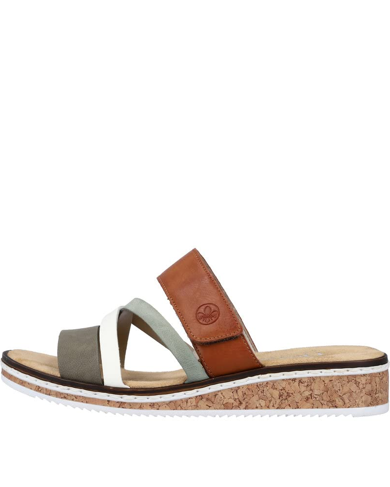 Tessa Mules Mujer – Cuero Sintético, Tacón Cuña Ligero y Plantilla Acolchada