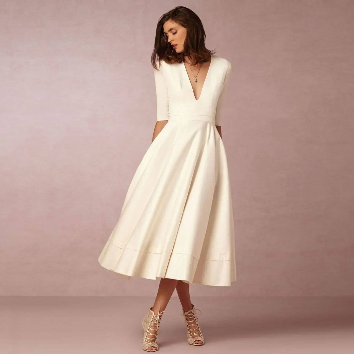 Vestido midi Valentina para Mujer – Corte elegante, Cómodo y Cálido