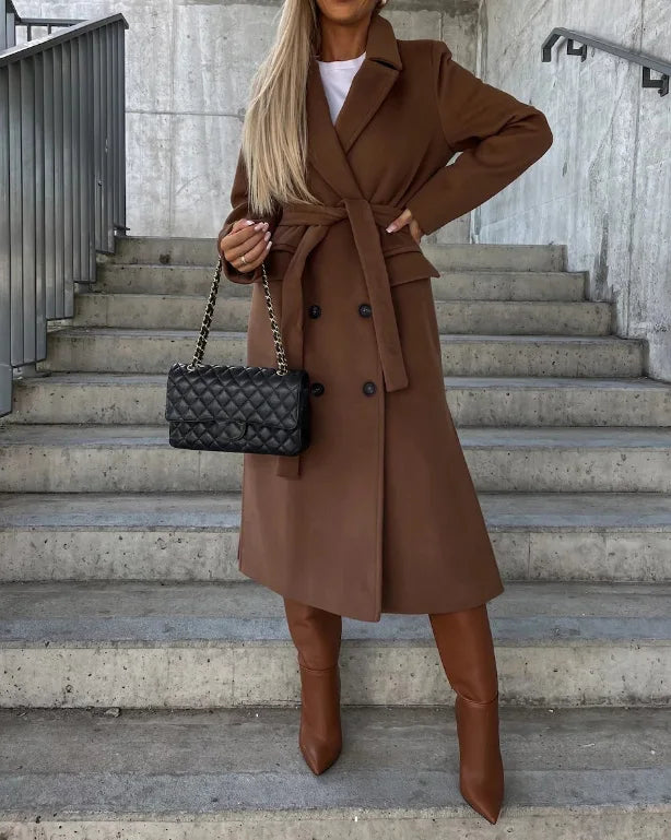 Abrigo de lana Irene para Mujer – Estilo elegante, Con aislamiento térmico y Cálido