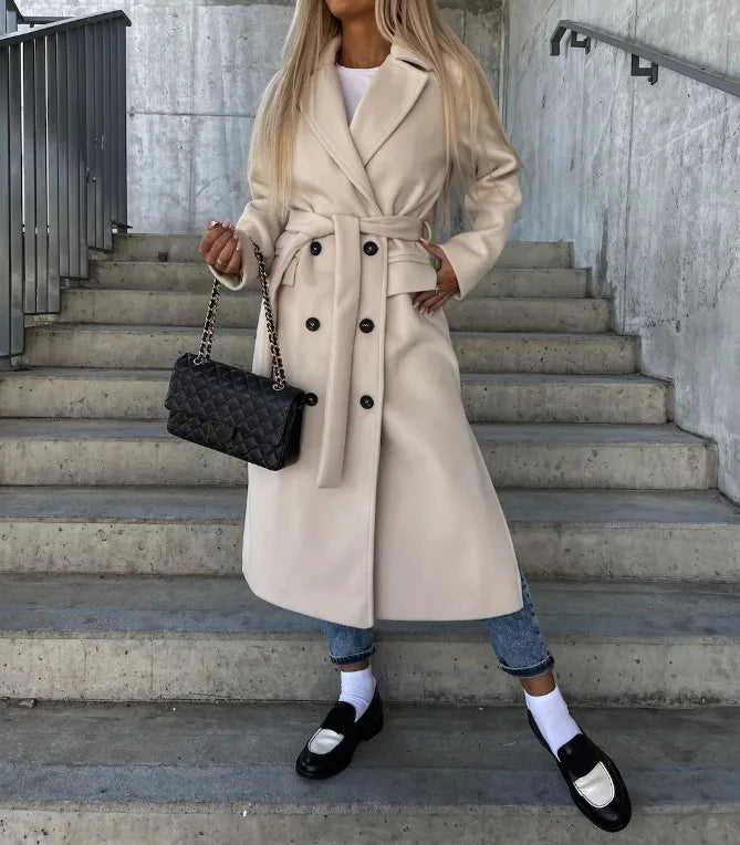 Abrigo de lana Irene para Mujer – Estilo elegante, Con aislamiento térmico y Cálido
