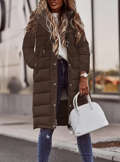 Evie Cappotto Lungo Imbottito da Donna – Giacca Invernale Elegante con Cappuccio