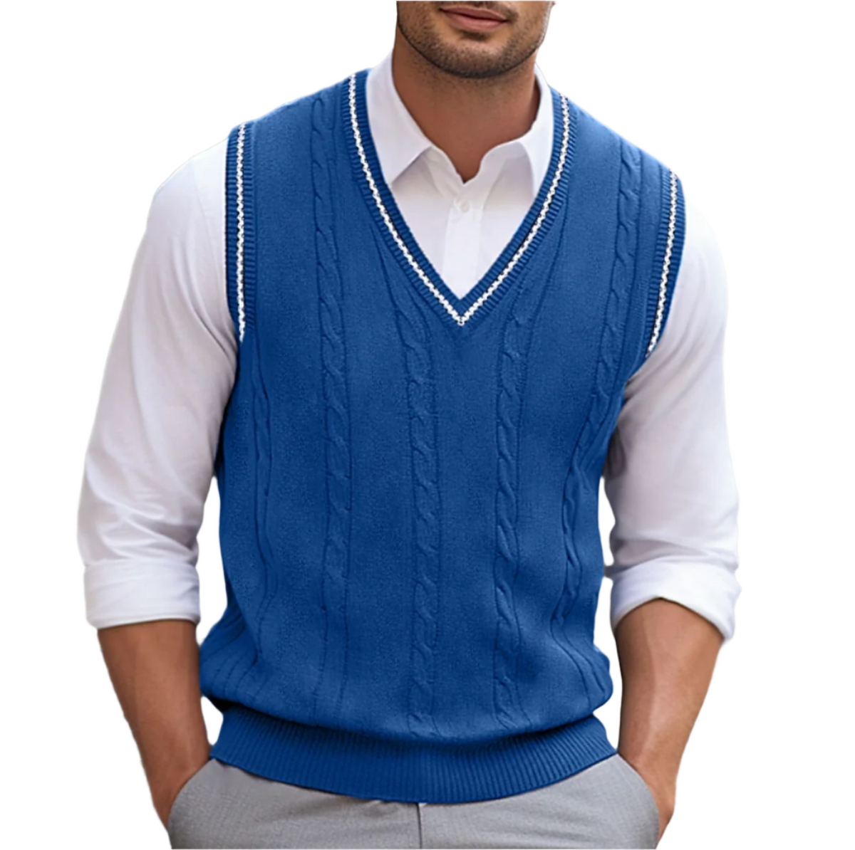 Top Héctor para Hombre – Sofisticado, Cuello en V y Elegante