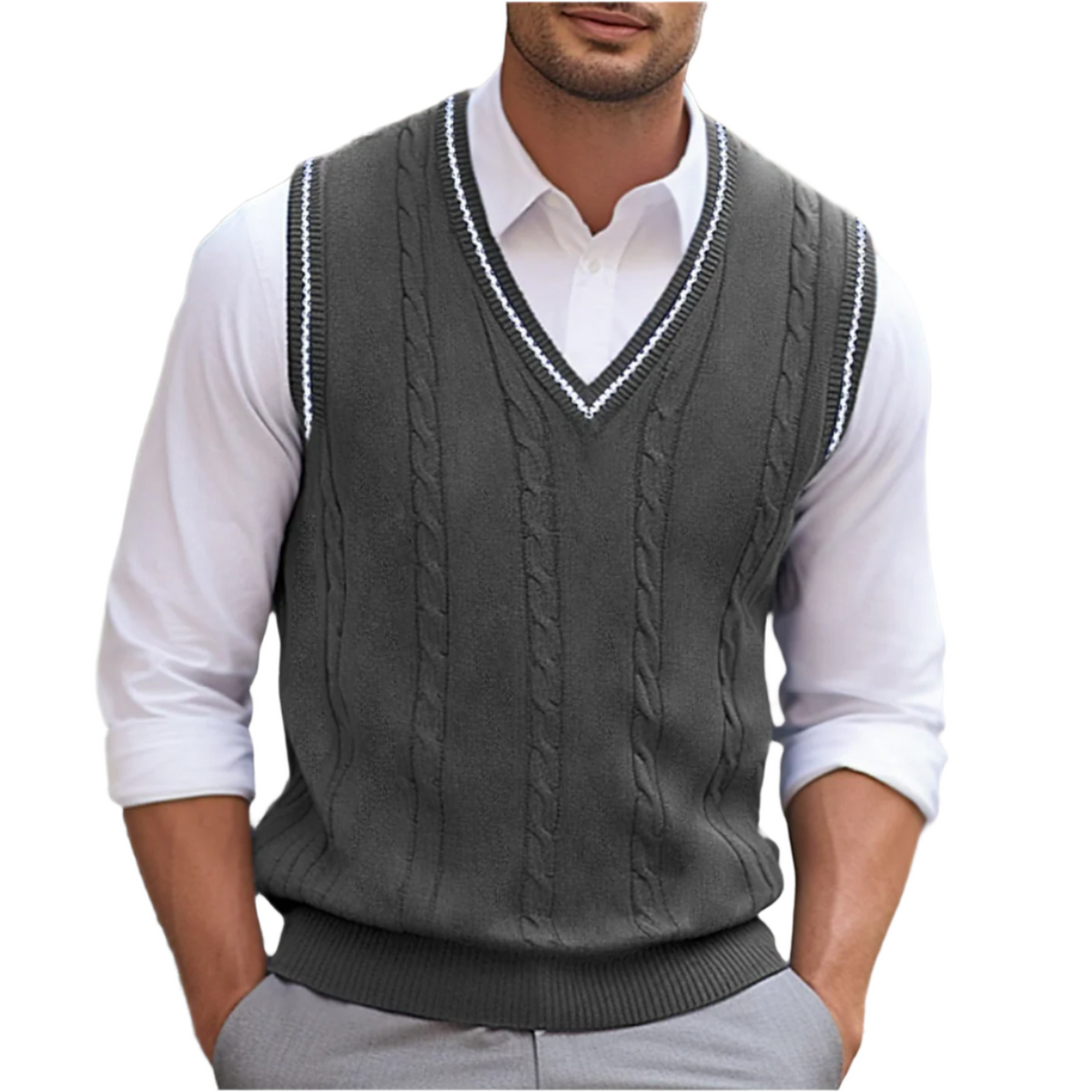 Top Héctor para Hombre – Sofisticado, Cuello en V y Elegante