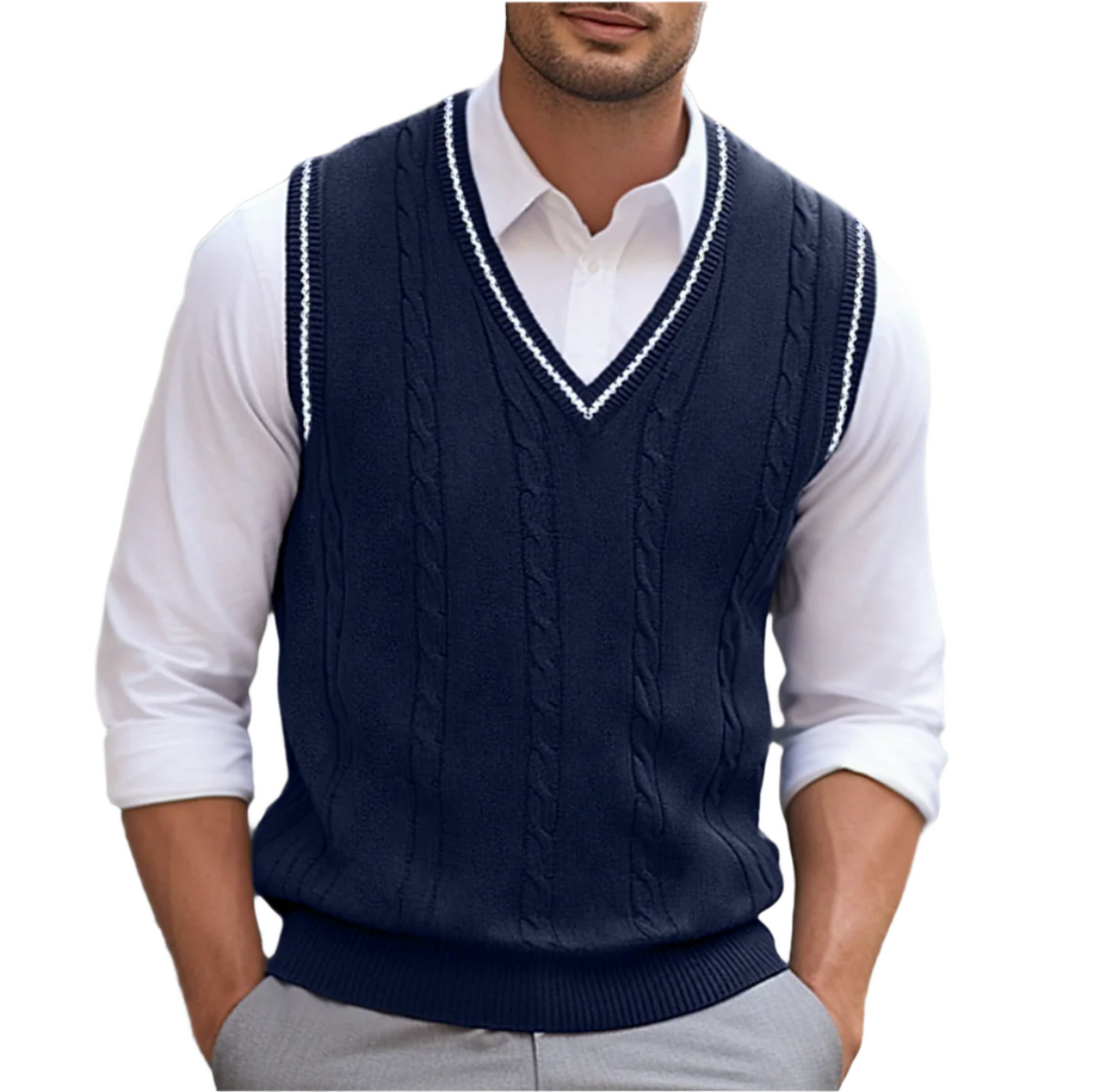 Top Héctor para Hombre – Sofisticado, Cuello en V y Elegante